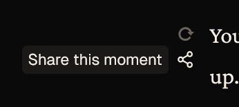 Share this moment button in a game
